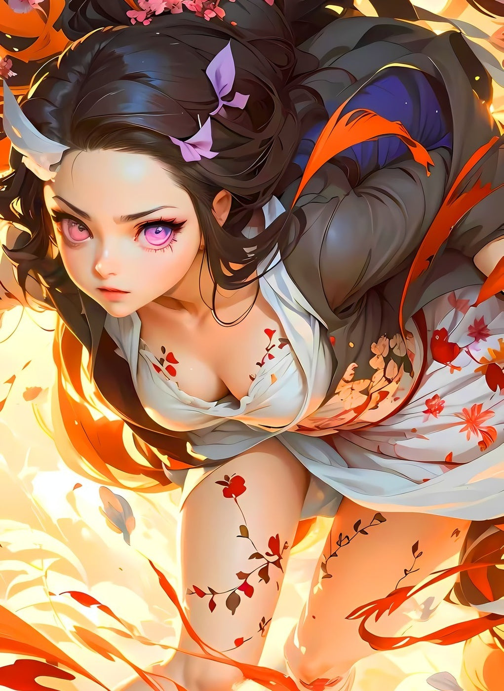 Nezuko Kamado Intense metal poster artwork
